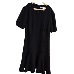 Amanda Uprichard Black Dress Short Sleeve Ruffle Hem Cocktail Party‎ Career